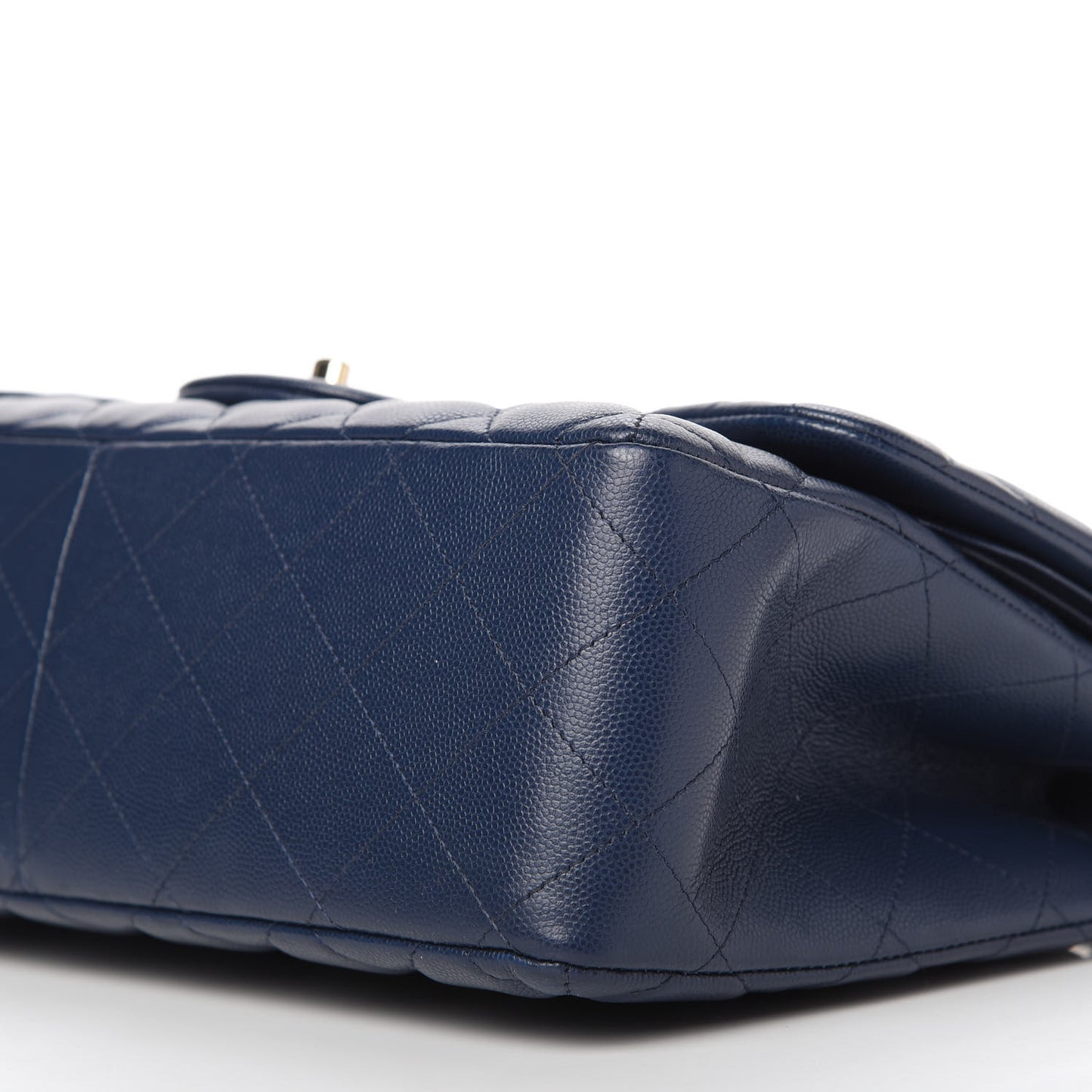 Caviar Quilted Jumbo Double Flap Blue