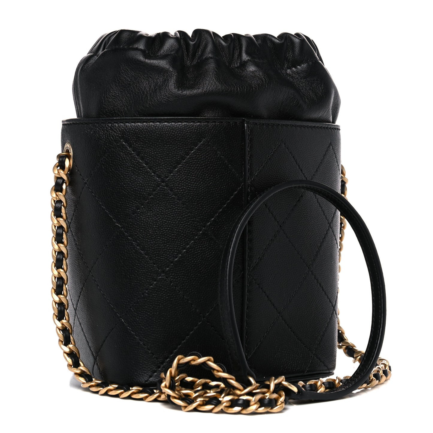 Caviar Bucket Drawstring Bag Black