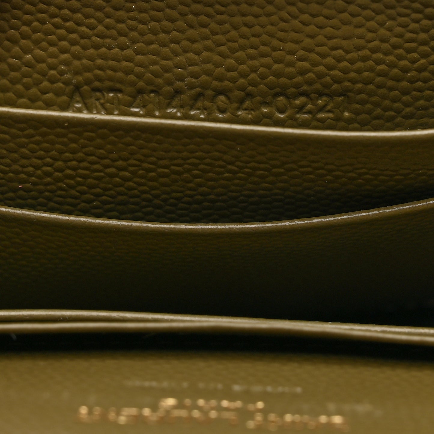 Grain De Poudre Matelasse Chevron Small Monogram Envelope Wallet Vert Kaki