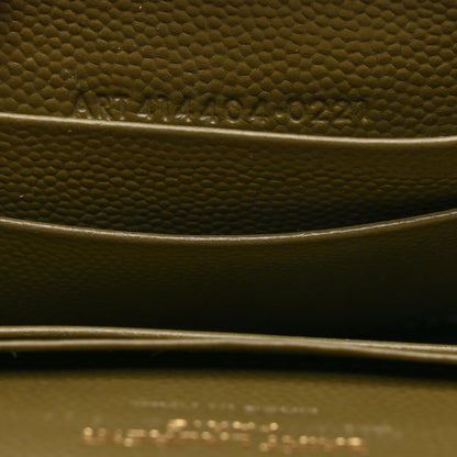 Saint Laurent Grain De Poudre Matelasse Chevron Small Monogram Envelope Wallet Vert Kaki 7 of 8