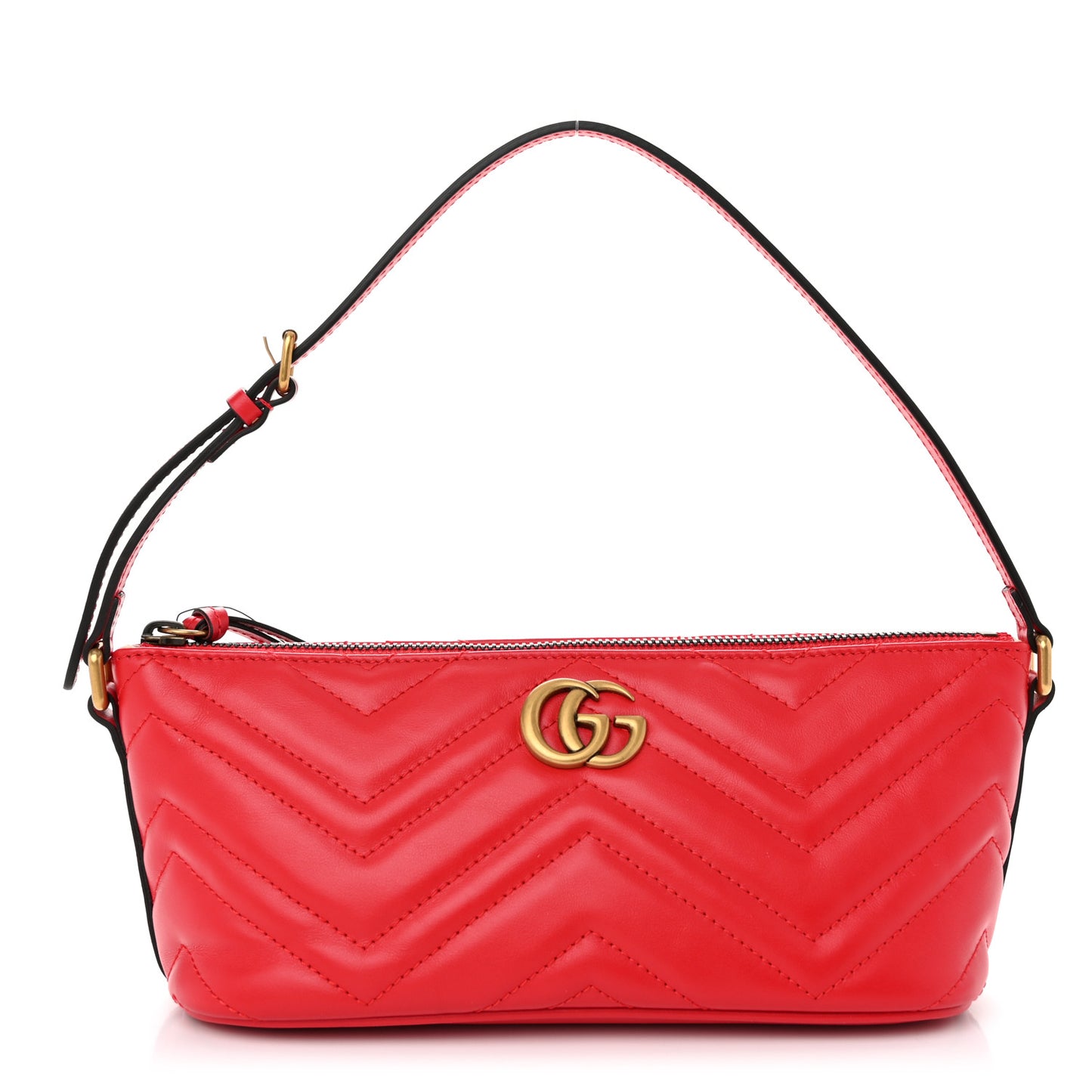 Calfskin Matelasse Chevron GG Marmont Sling Shoulder Bag Rosso