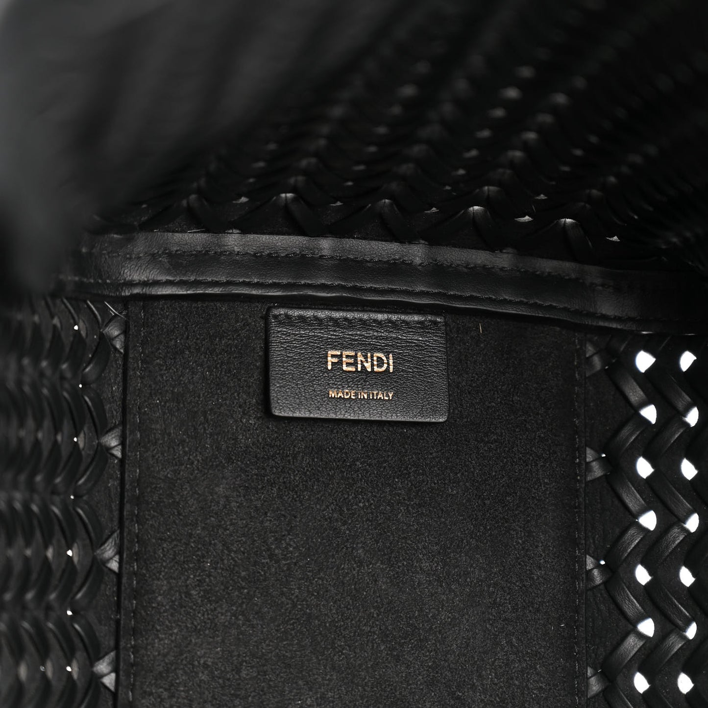 Vitello Grace Woven Medium Fendi Origami Black