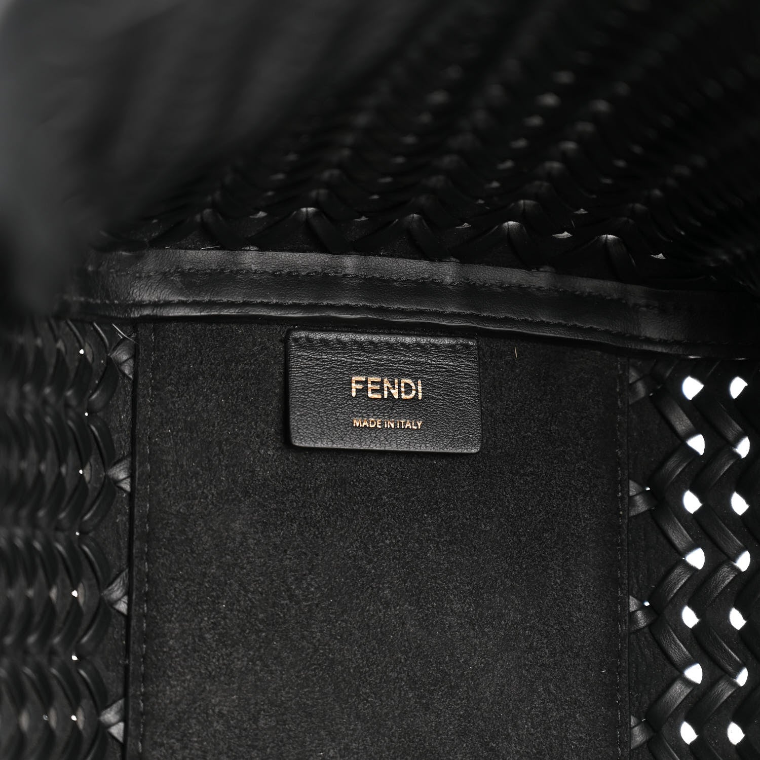 Fendi Vitello Grace Woven Medium Fendi Origami Black 6 of 12