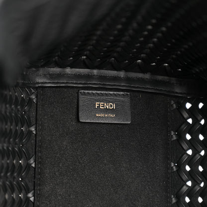 Fendi Vitello Grace Woven Medium Fendi Origami Black 6 of 12