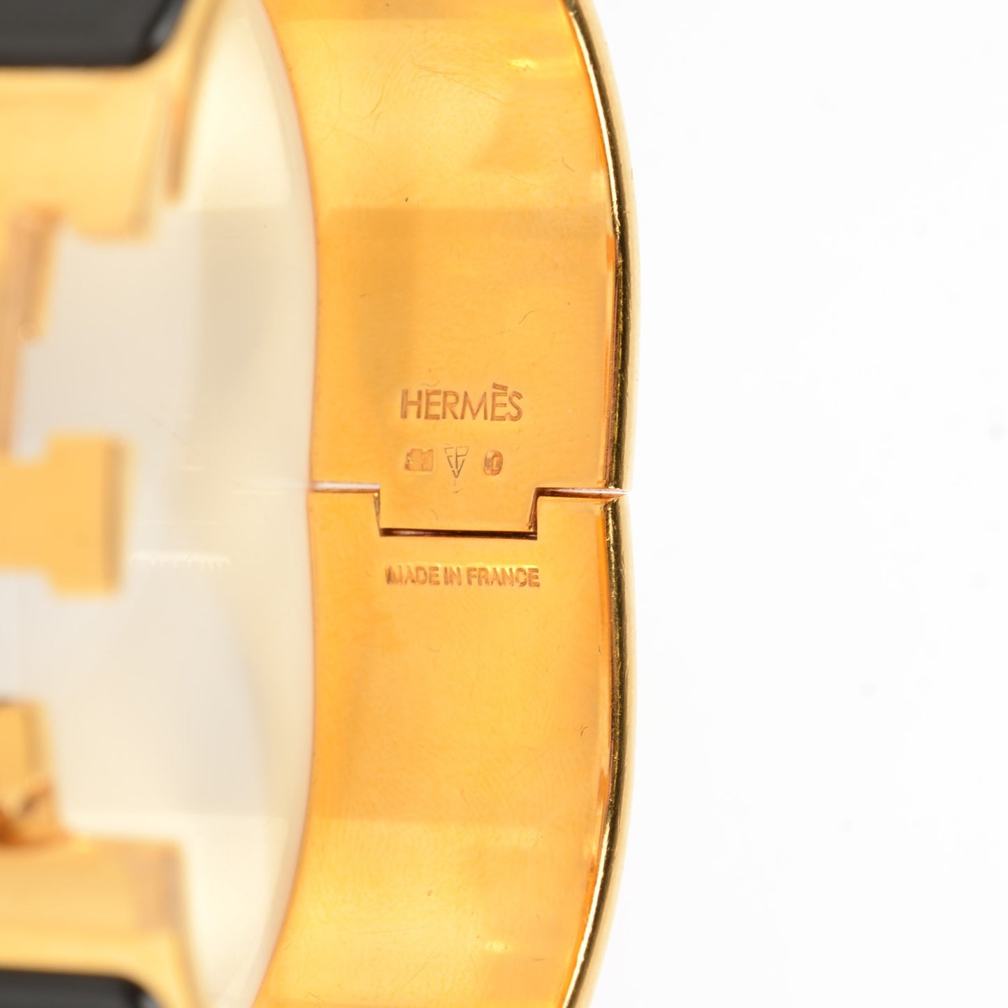 Enamel Wide Clic Clac H Bracelet GM Black