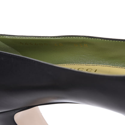 Gucci Malaga Kid Half Moon GG Square Toe Pumps 40 Black 9 of 10