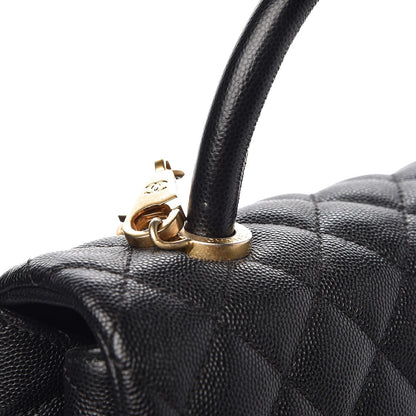 Chanel Caviar Quilted Small Coco Handle Flap Black 8 of 9