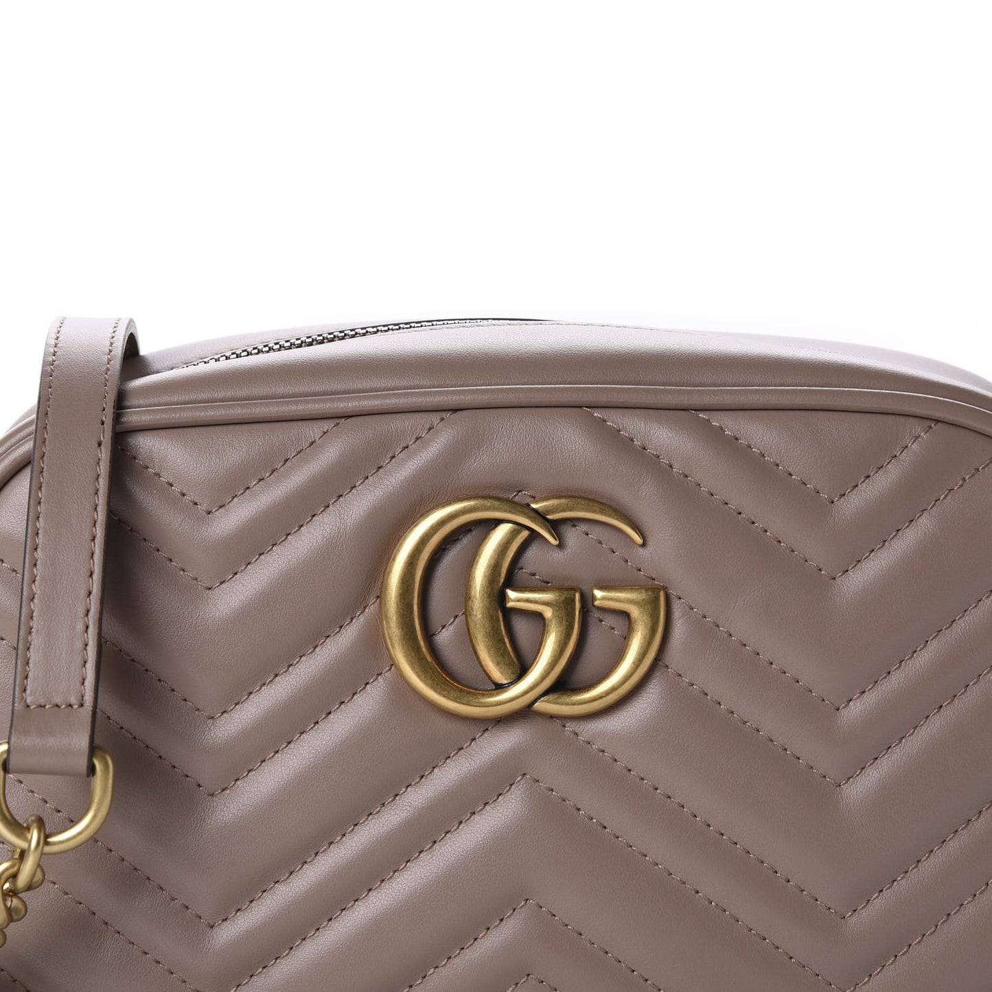 Calfskin Matelasse Small GG Marmont Chain Shoulder Bag Porcelain Rose