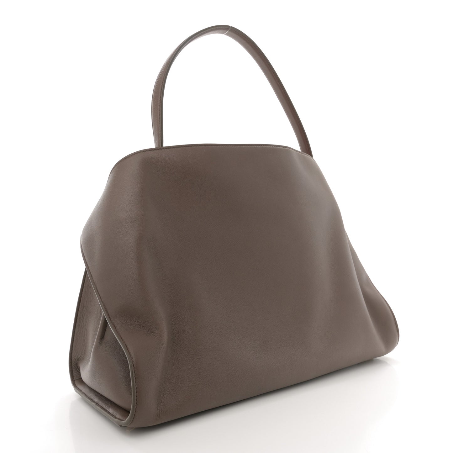 Calfskin Large Hug Soft Bicolor Shoulder Bag Clay Flame Red