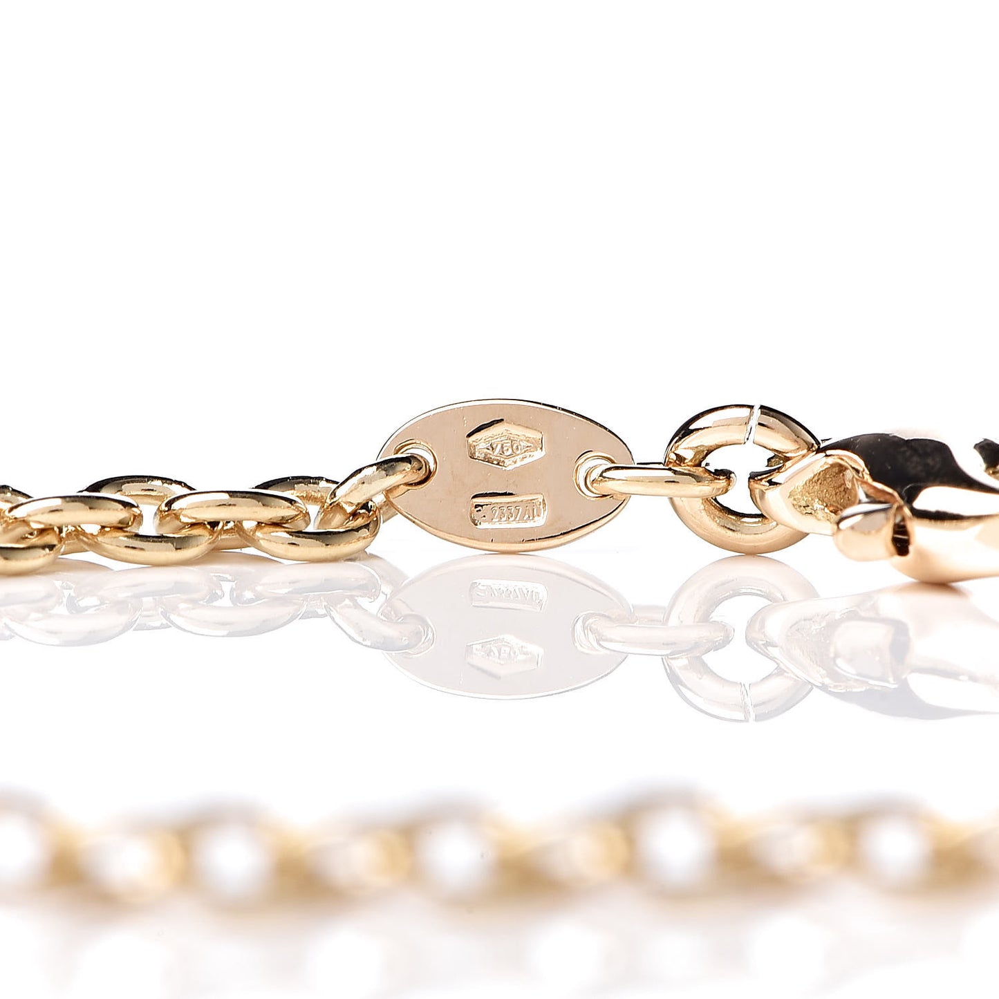 18K Yellow White Gold Fish Chain Bracelet