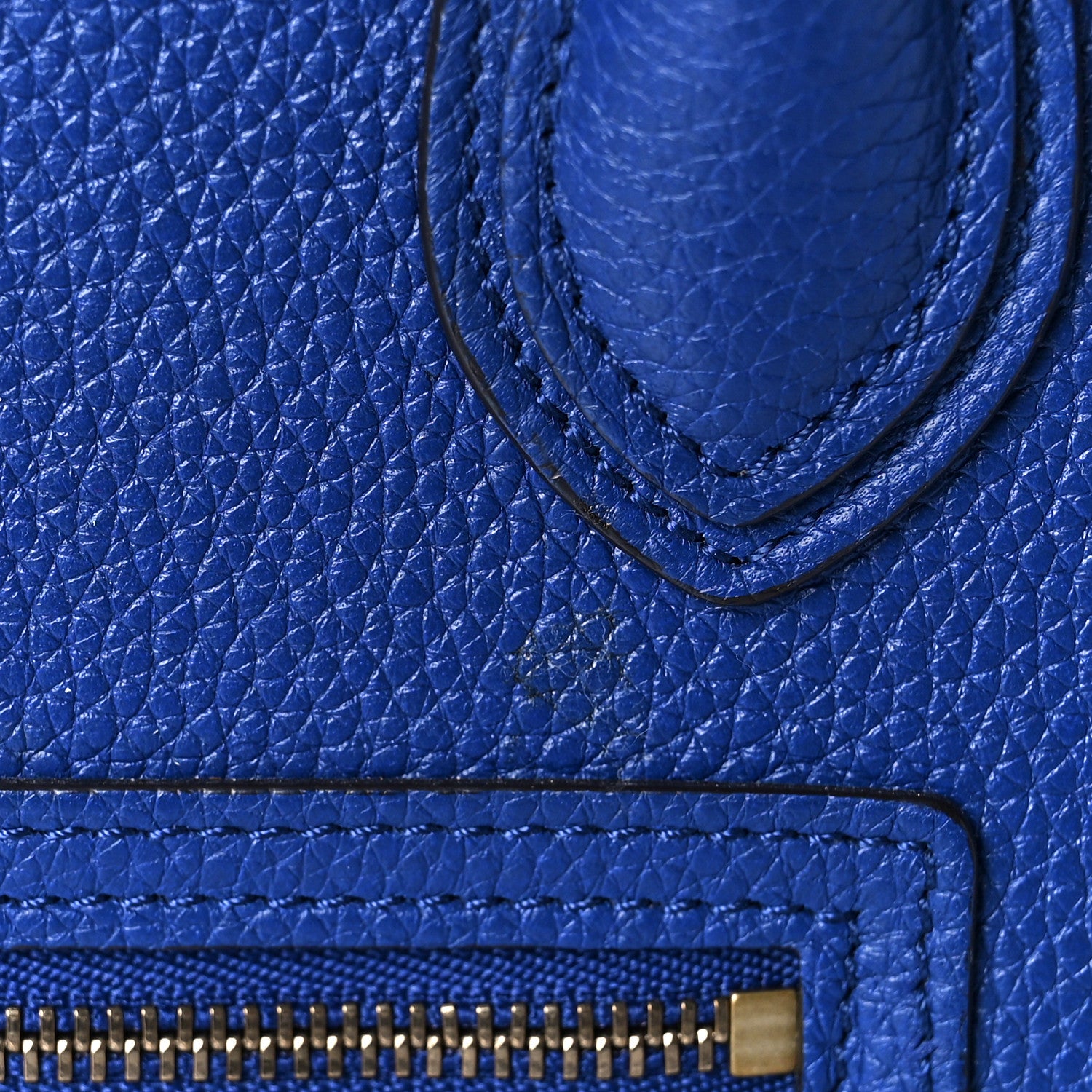 Celine Drummed Calfskin Nano Luggage Indigo 12 of 12