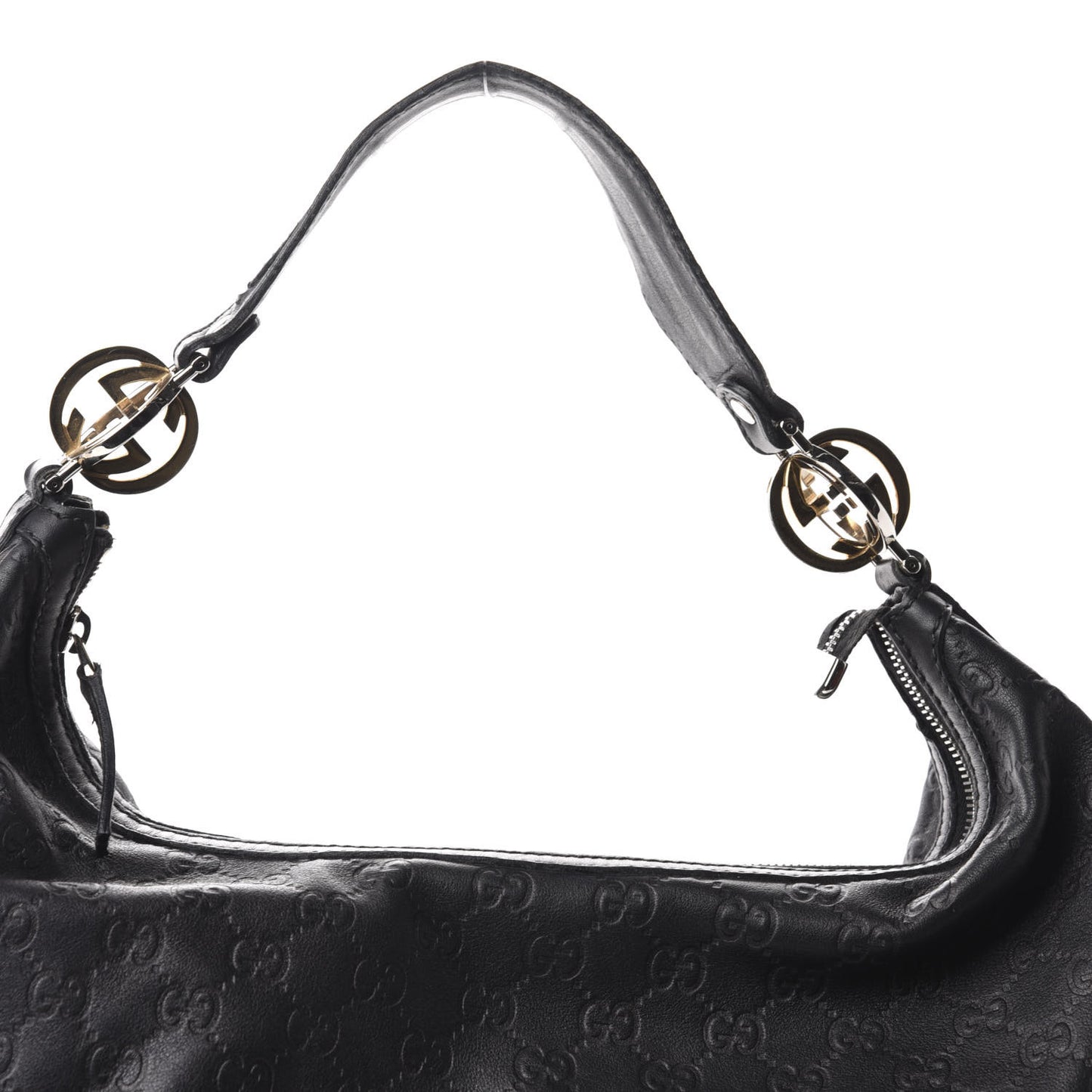 Guccissima Large GG Twins Hobo Black