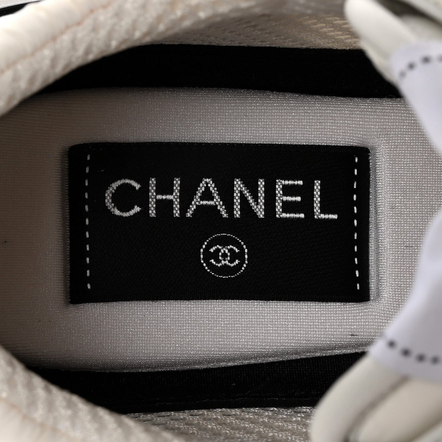 Chanel Calfskin Mesh Lycra Suede Womens Logo Sneakers 36 White Black 6 of 8