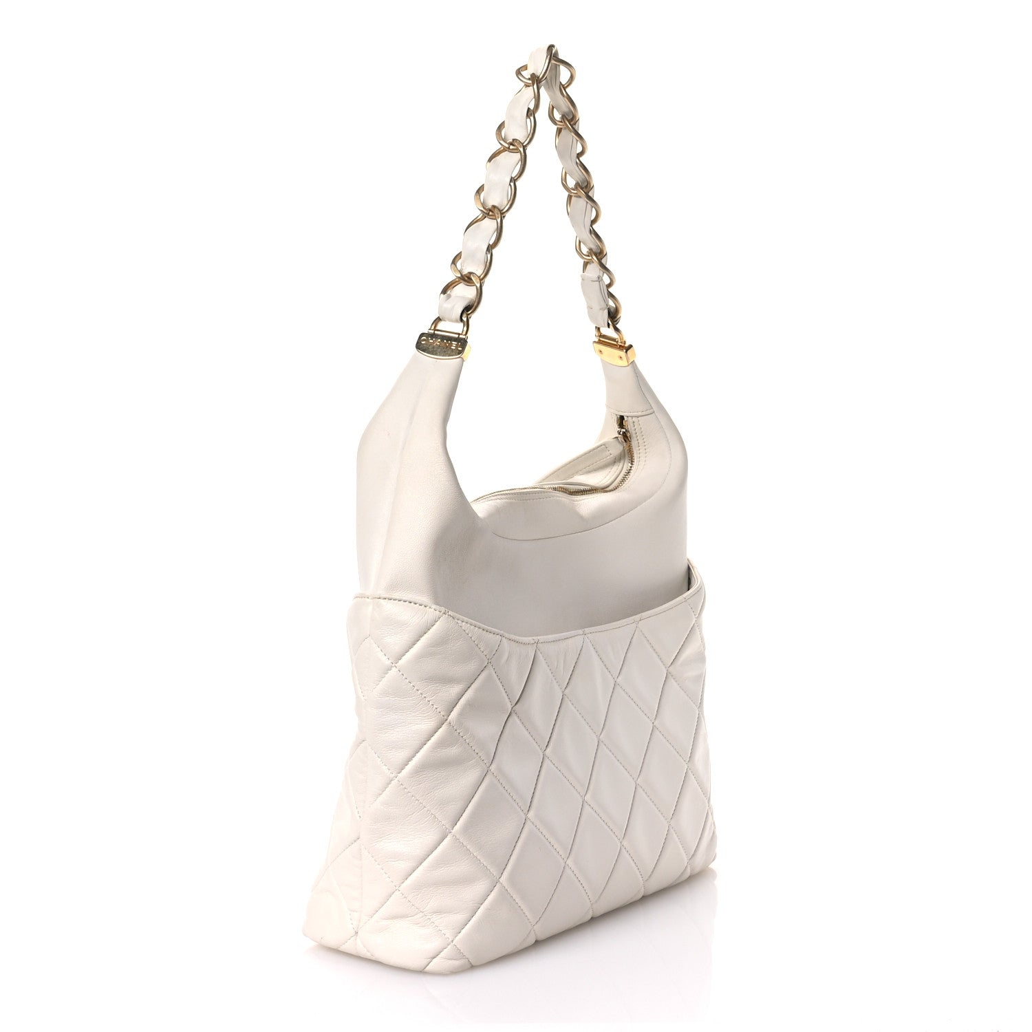 Chanel Calfskin Quilted Close To Me Hobo White 3 of 11