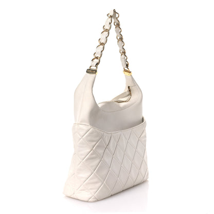 Chanel Calfskin Quilted Close To Me Hobo White 3 of 11