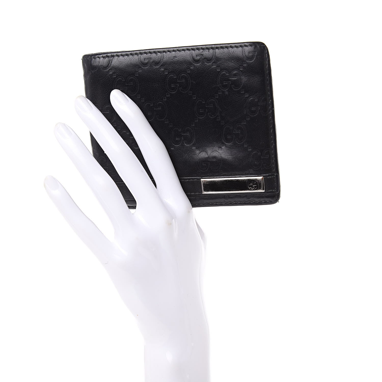 Gucci Guccissima Signature Bi-Fold Wallet Black 2 of 11