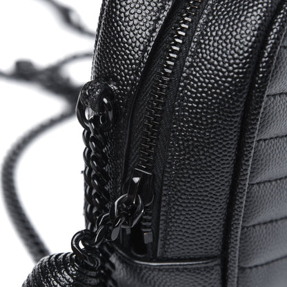 Saint Laurent Grain De Poudre Matelasse Monogram Mini Lou Camera Bag Black 6 of 6
