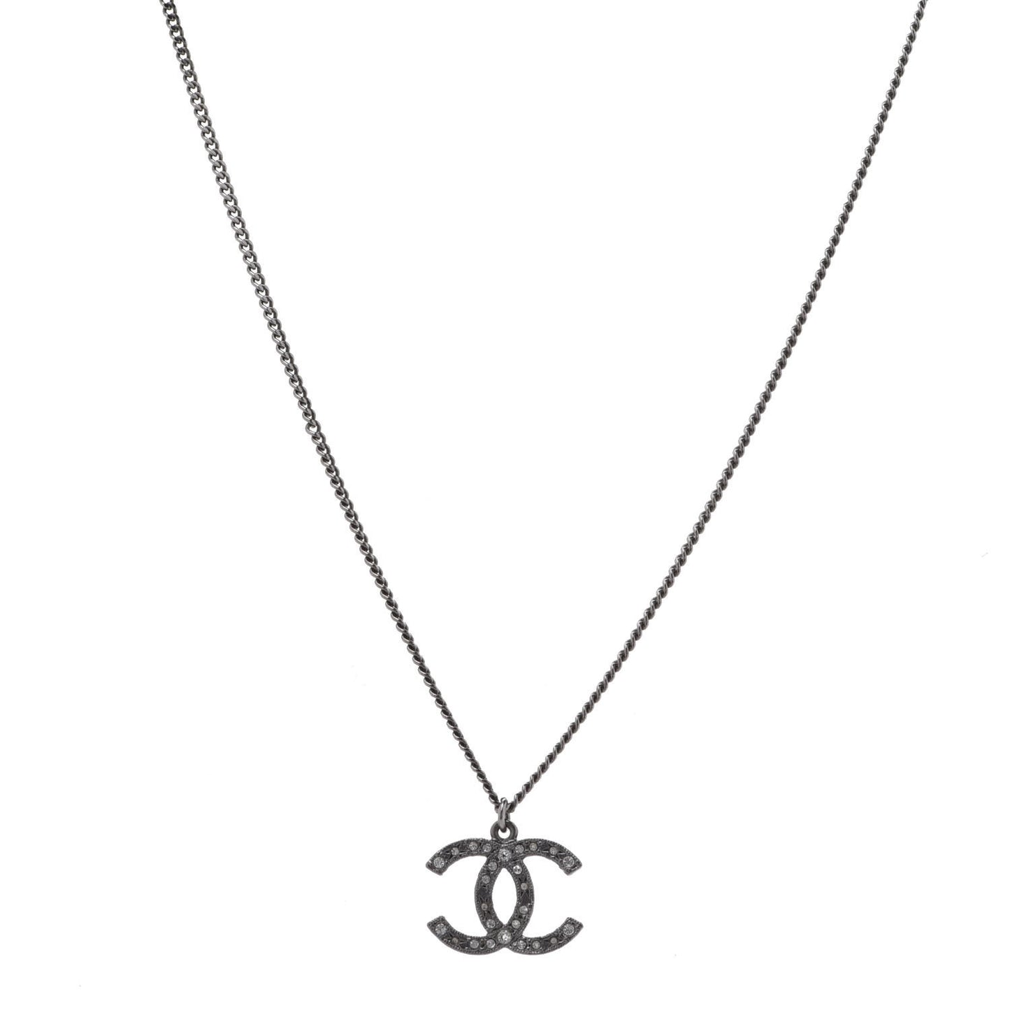 Crystal CC Necklace Silver