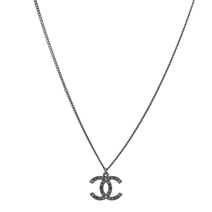 Chanel Crystal CC Necklace Silver 1 of 7