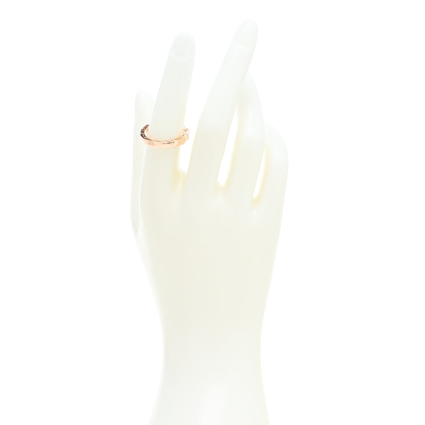 18K Rose Gold Serpenti Viper Band Ring 53 6.5