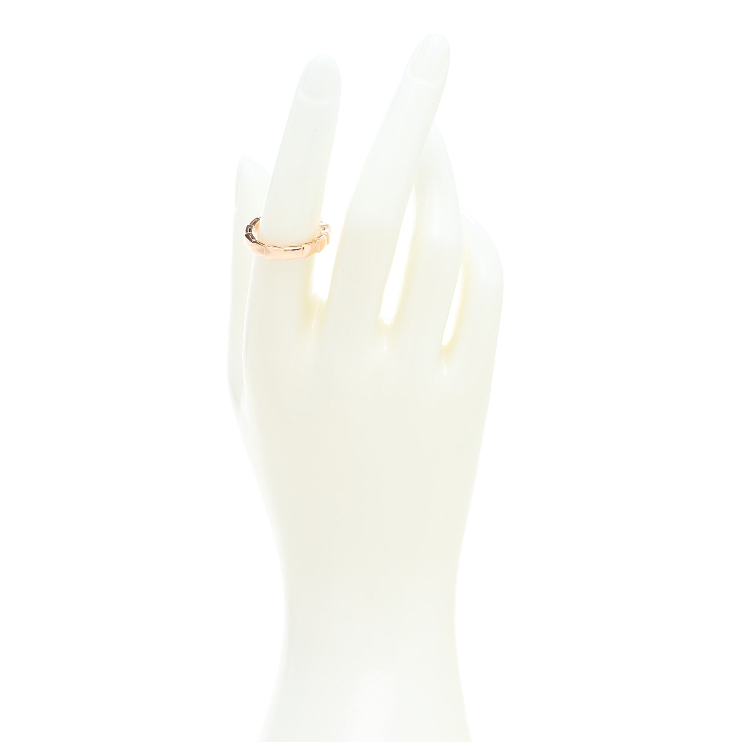 Bulgari 18K Rose Gold Serpenti Viper Band Ring 53 6.5 3 of 8