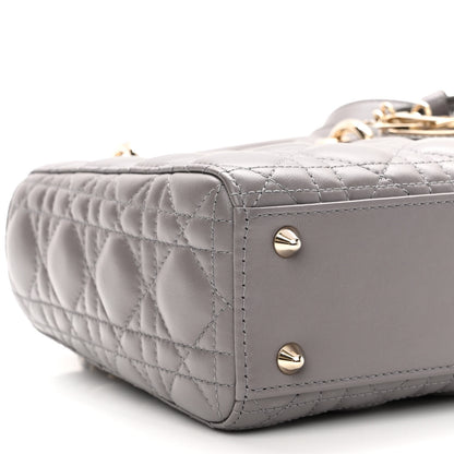 Christian Dior Lambskin Cannage Small My ABCDior Lady Dior Grey 8 of 10