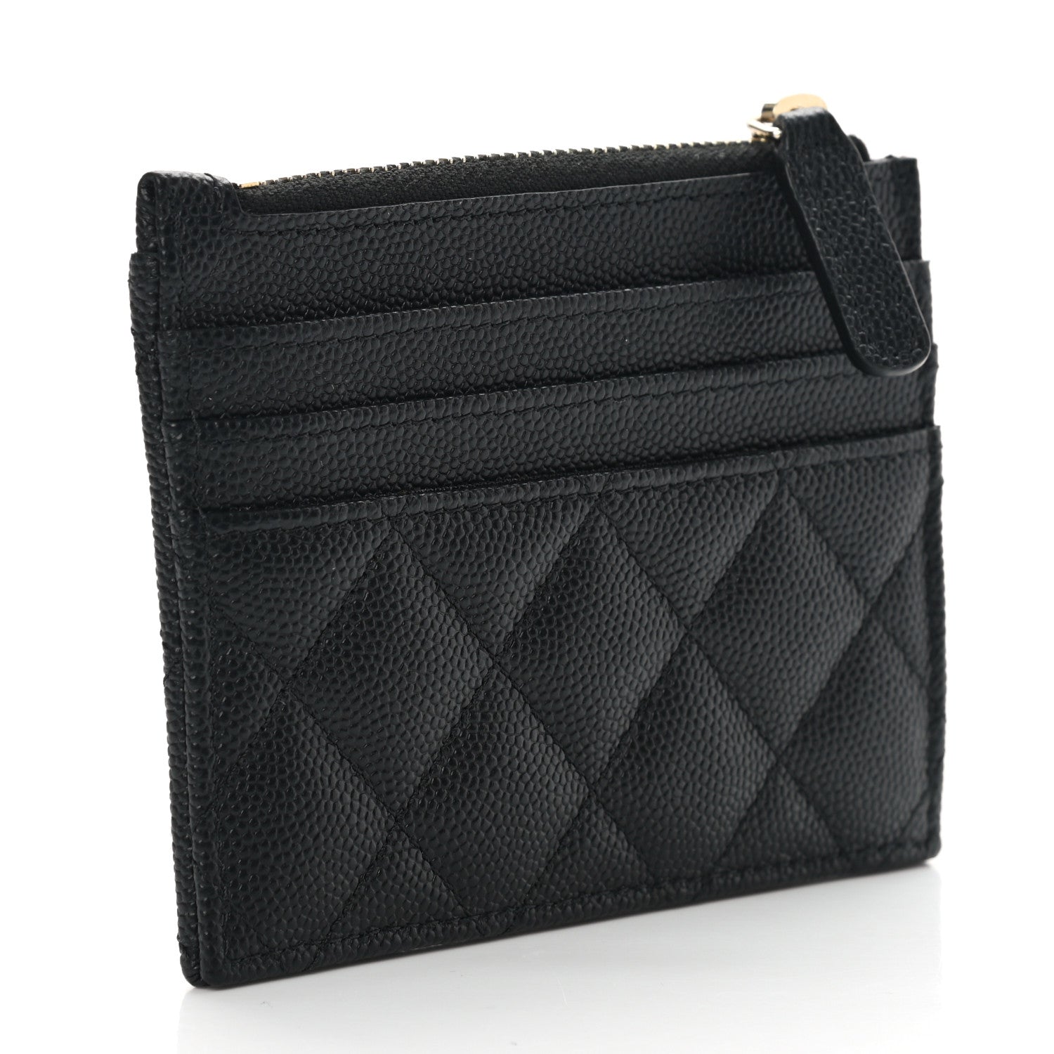 Chanel Caviar Quilted CC Zip Card Holder Black 3 of 7
