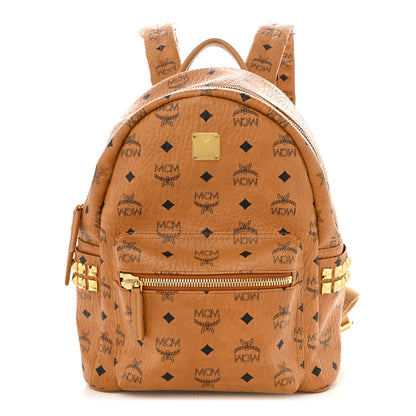 MCM Visetos Small Side Stud Stark Backpack Cognac 1 of 11