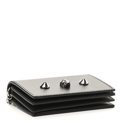 Alexander McQueen Calfskin Skull Stud Chain Wallet Black 3 of 8