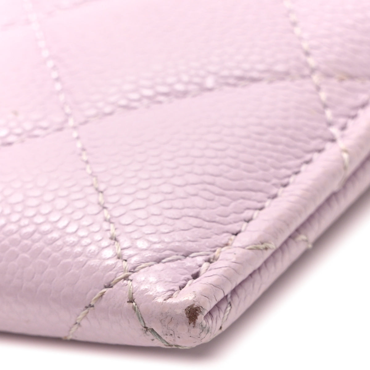 Caviar Quilted Card Holder Light Purple
