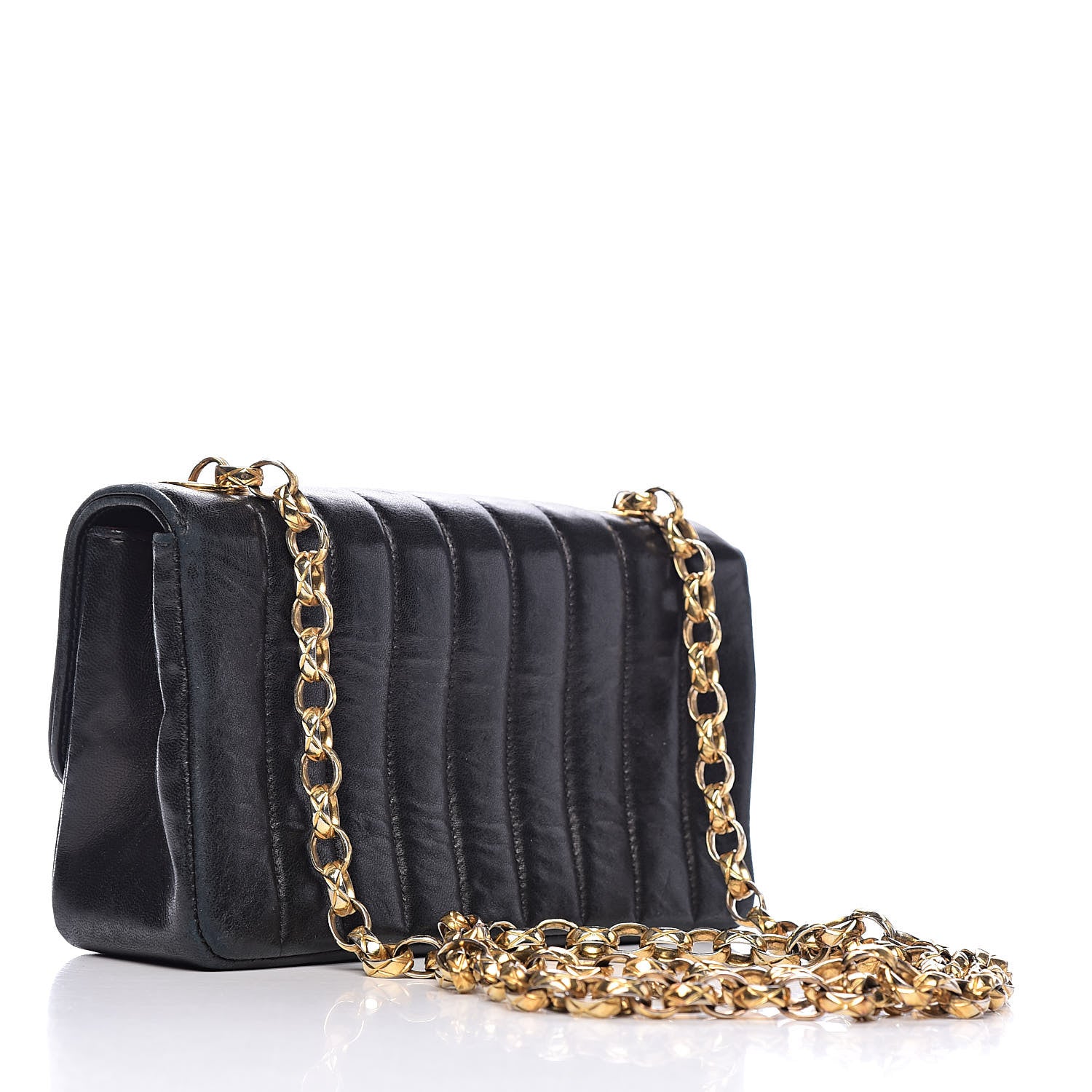 Chanel Lambskin Horizontal Vertical Quilted Small Single Flap Black 3 of 15