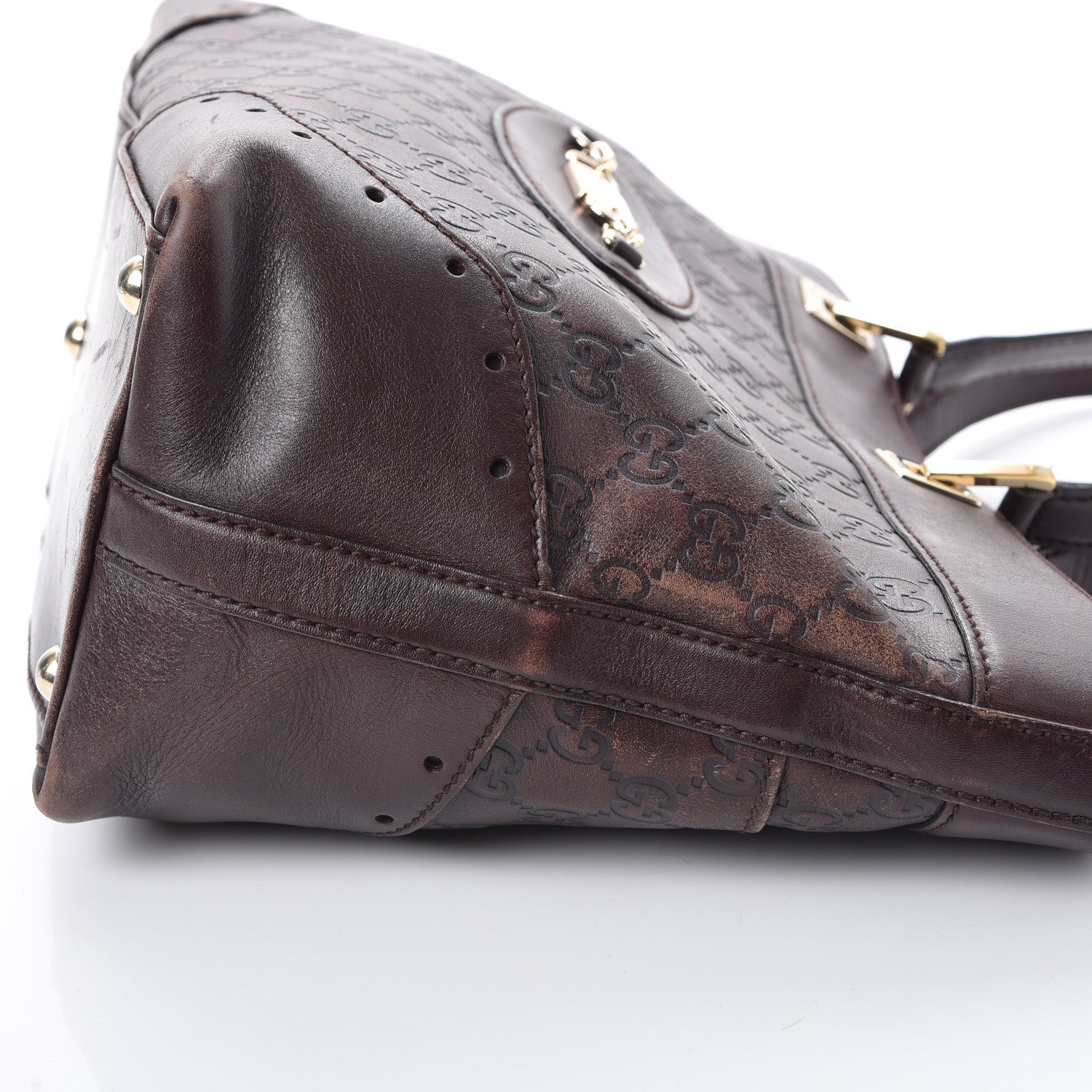 Gucci Guccissima Large Punch Tote Chocolate Brown 26 of 27