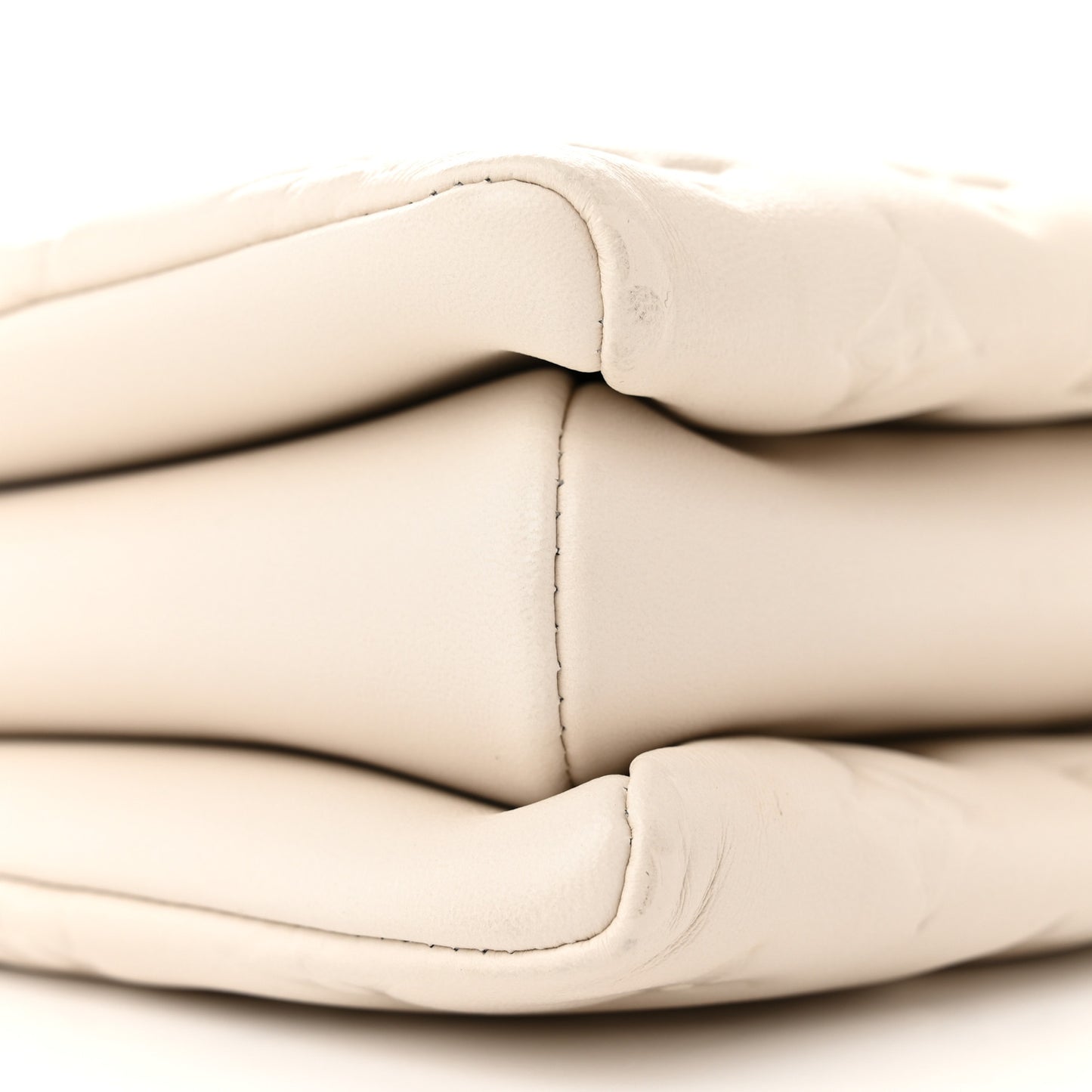 Lambskin Embossed Monogram Coussin PM Beige Cream