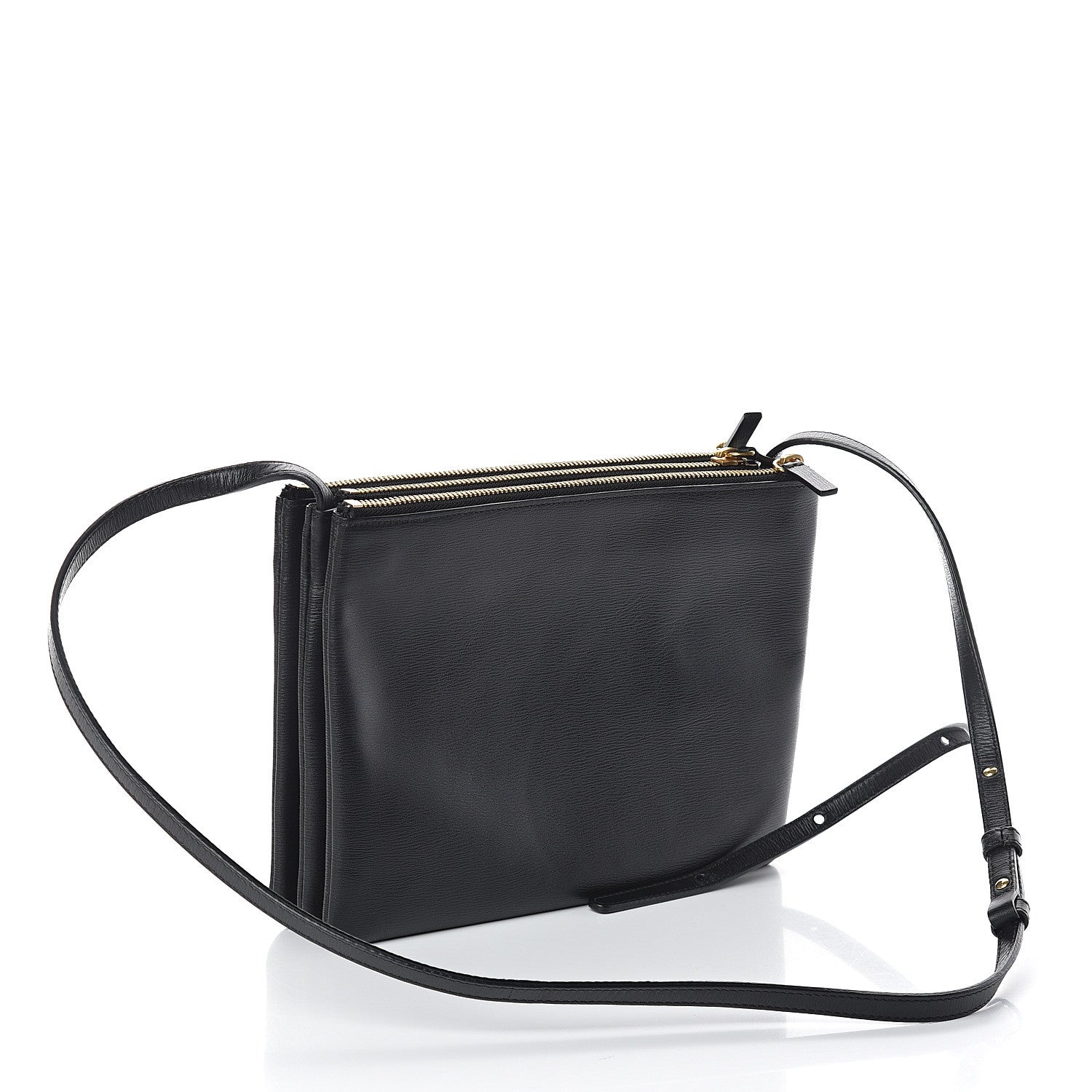 Celine Liege Calfskin Large Trio Crossbody Bag Black 2 of 9