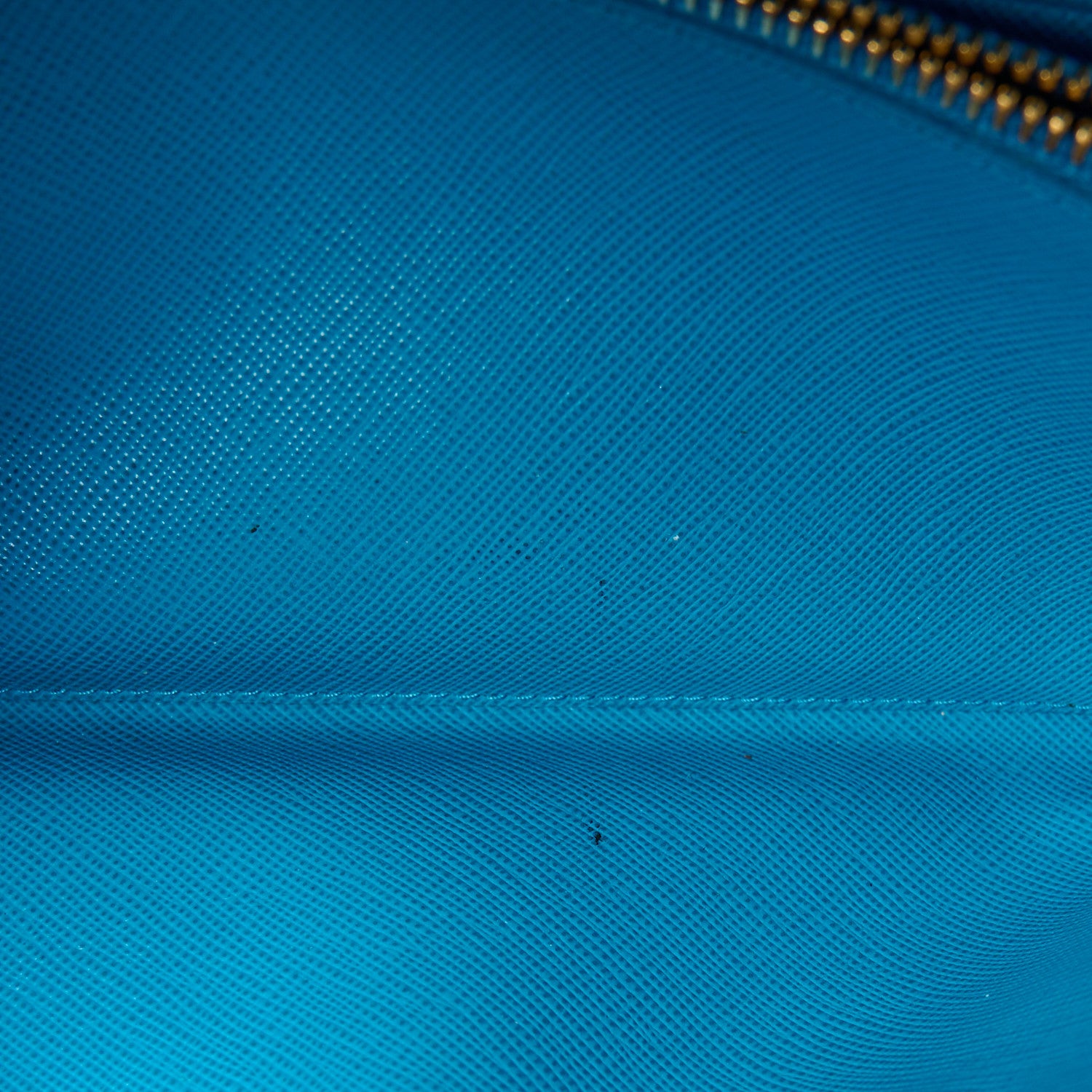 Prada Saffiano Metal Oro Chain Wallet Celeste 12 of 12
