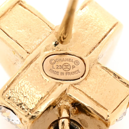 Chanel Crystal CC X Drop Earrings Gold 4 of 6