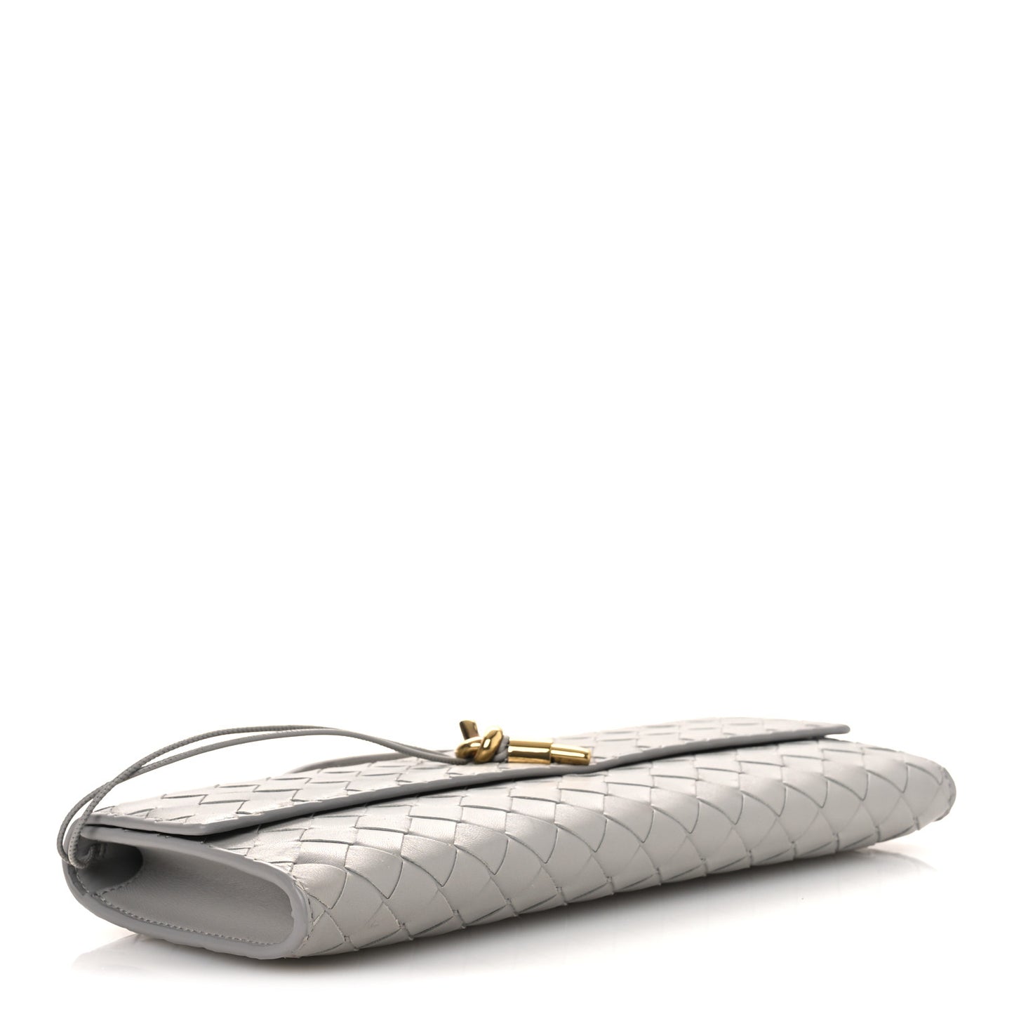Nappa Intrecciato Long Andiamo Top Handle Clutch Sterling
