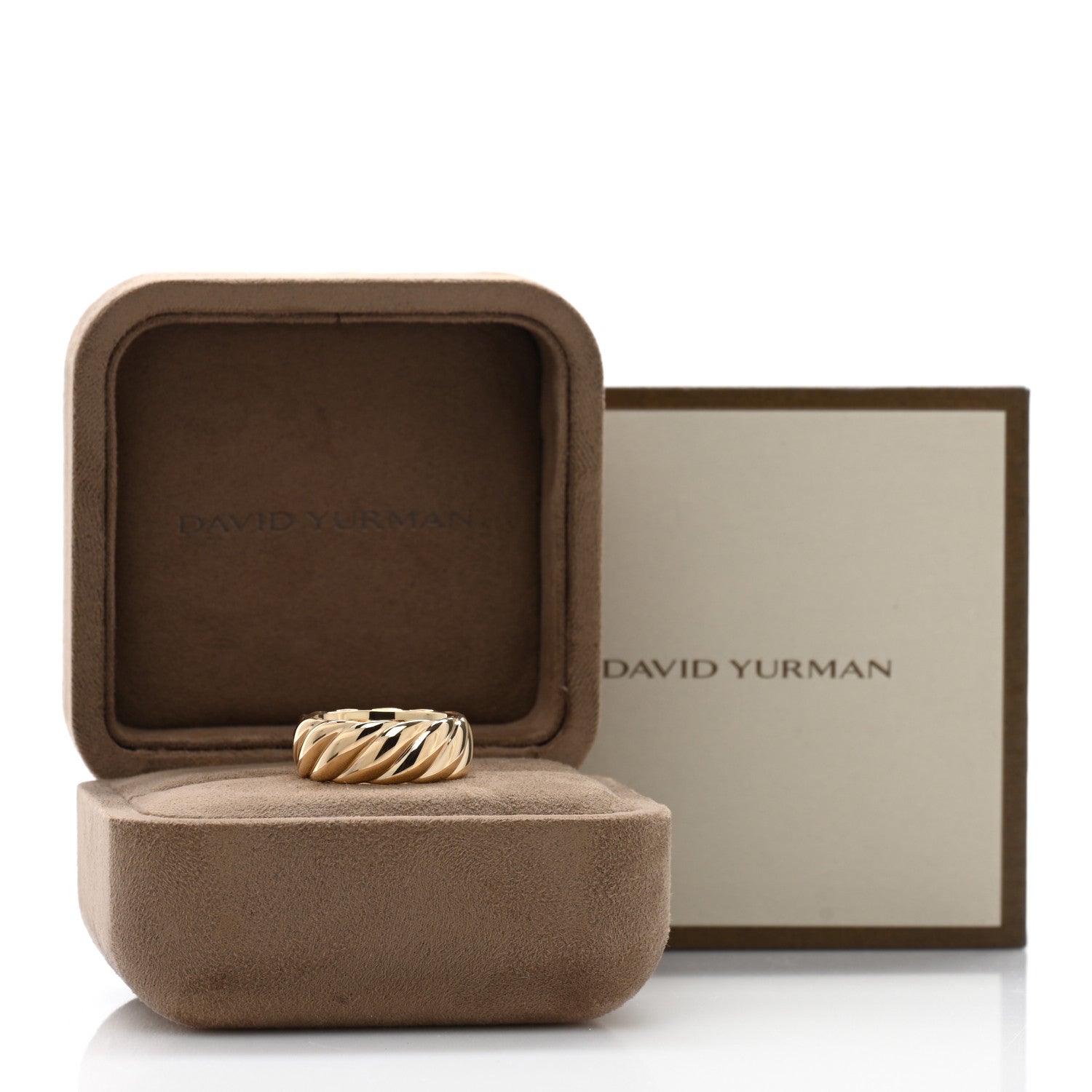 David Yurman 18K Yellow Gold 9mm Sculpted Cable Band Ring 65 11 5 of 5