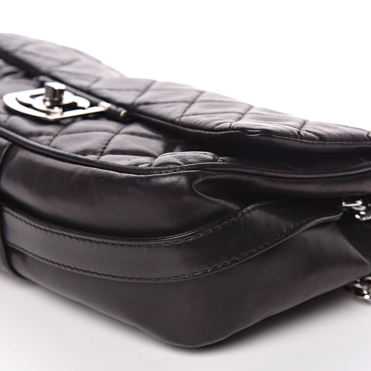 Lambskin Quilted Jumbo Icons Secret Label Flap Black