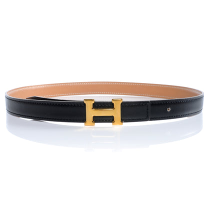 Hermes Box Courchevel Reversible Constance 18mm H Belt Noir Gold 70 1 of 7