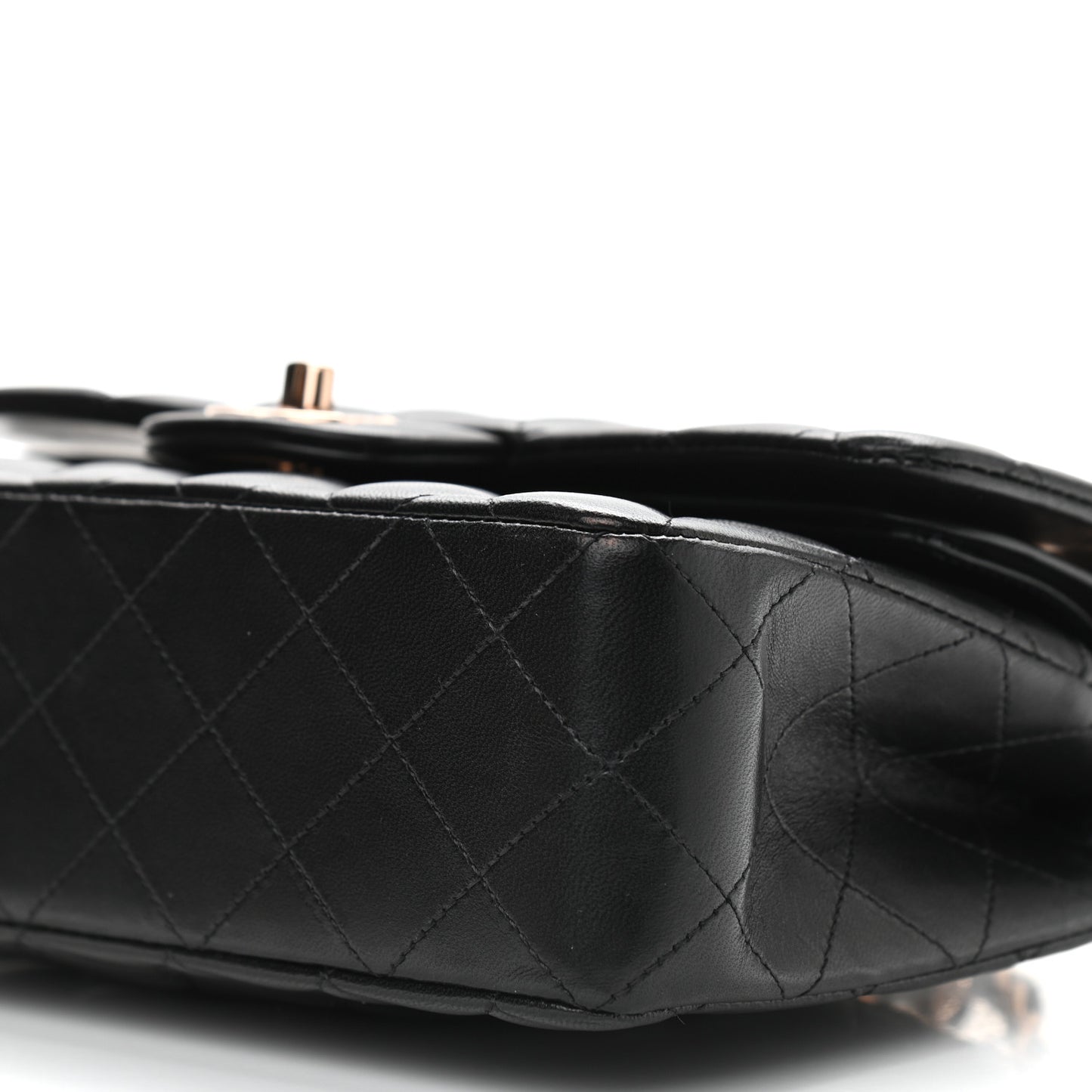Lambskin Quilted Small Double Flap Black