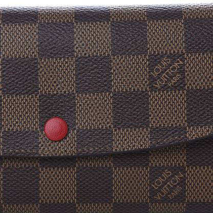 Louis Vuitton Damier Ebene Emilie Wallet Red 6 of 7