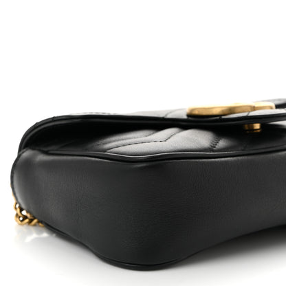 Gucci Calfskin Matelasse Super Mini GG Marmont Shoulder Bag Black 9 of 10