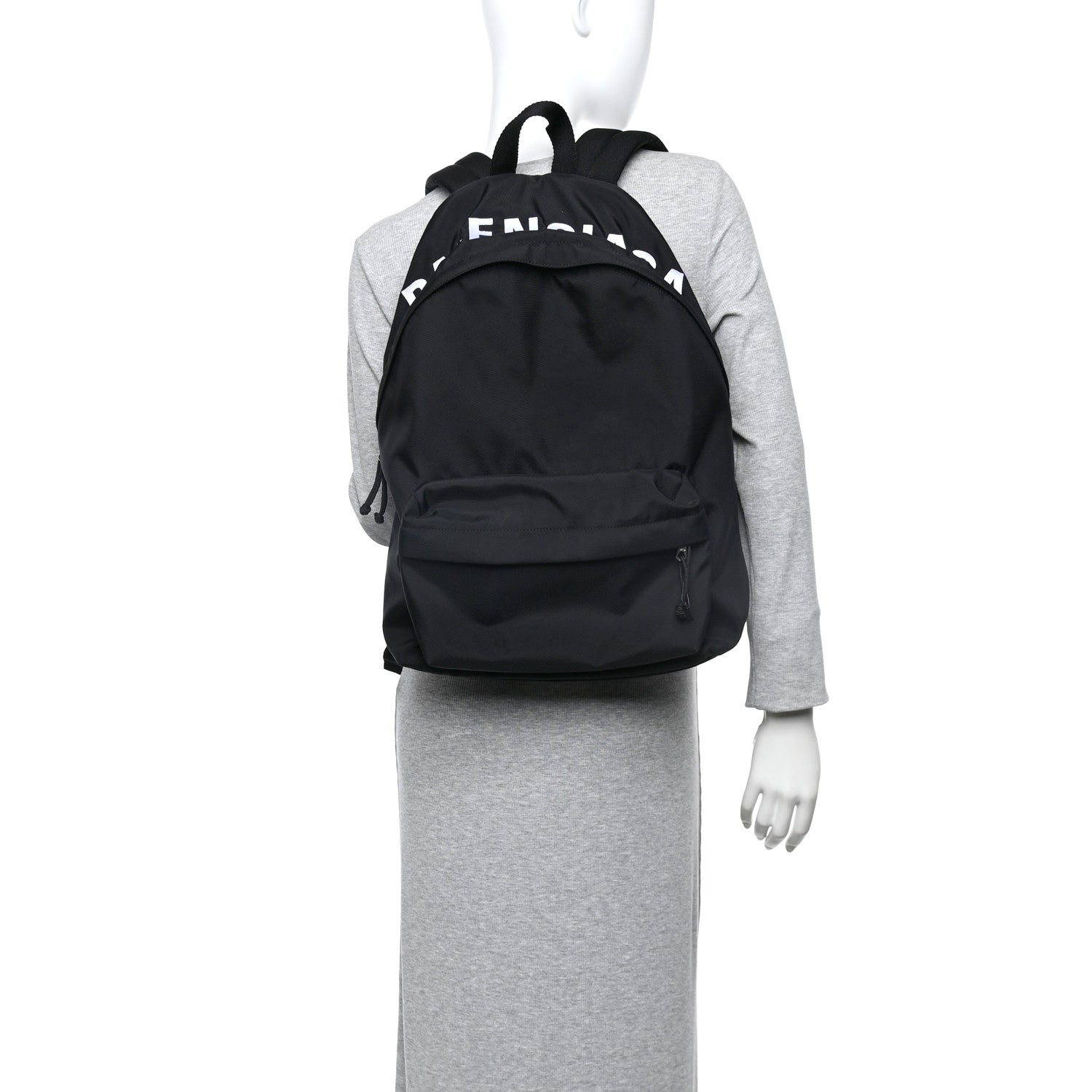 Balenciaga Sport Nylon Logo Embroidered Large Wheel Backpack Black 2 of 11