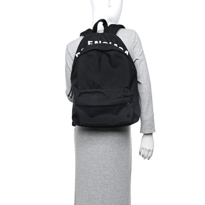 Balenciaga Sport Nylon Logo Embroidered Large Wheel Backpack Black 2 of 11