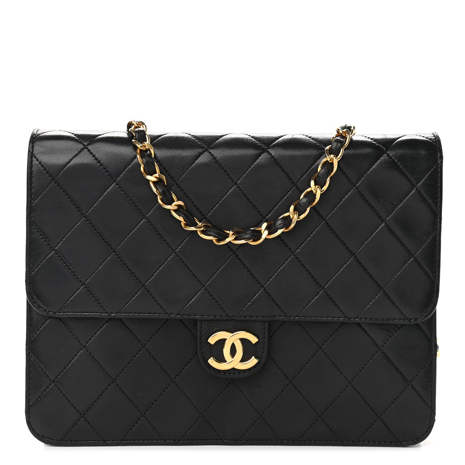 Chanel Lambskin Quilted Small Single Flap Black 1 of 11