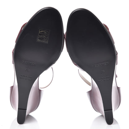 Hermes Calfskin Legend Wedge Sandals 39 5 of 6
