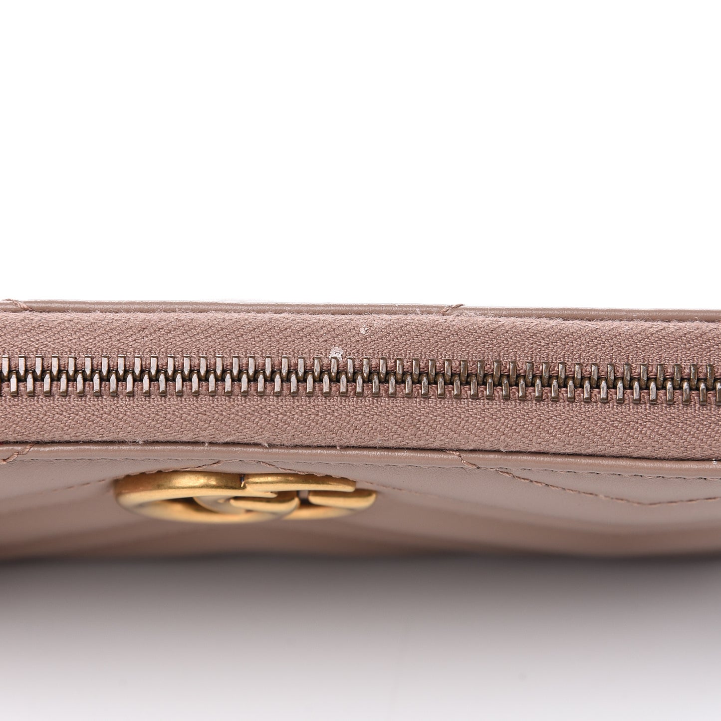 Calfskin Matelasse GG Marmont Zip Around Wallet Porcelain Rose