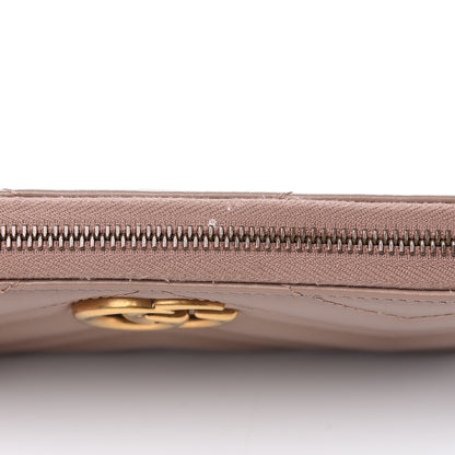 Gucci Calfskin Matelasse GG Marmont Zip Around Wallet Porcelain Rose 9 of 10