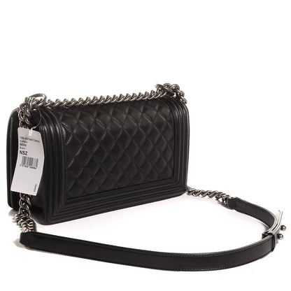 Chanel Lambskin Quilted Medium Boy Flap Black 3 of 8